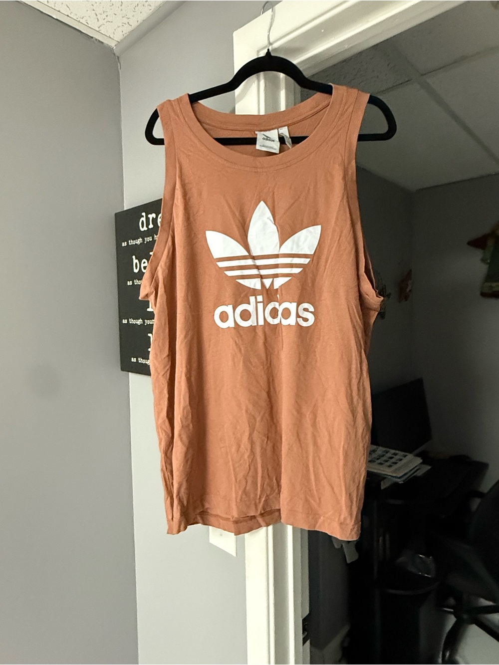 adidas Rust Orange Trefoil Muscle Tank